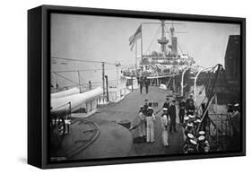 The Battleship HMS 'Resolution, Portsmouth, Hampshire, 1896-Gregory & Co-Framed Stretched Canvas