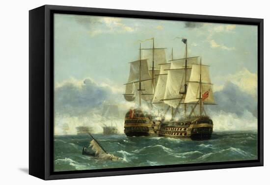 The Battleship Trafalgar-Frederick Tudgay-Framed Stretched Canvas