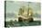 The Battleship Trafalgar-Frederick Tudgay-Stretched Canvas