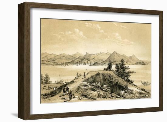 The Bay and Island of Hong Kong, 1847-E Gilks-Framed Giclee Print