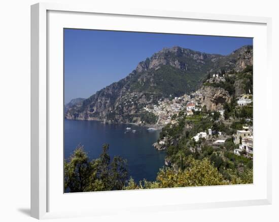 The Bay and the Village of Positano on the Amalfi Coast, Campania, Italy, Europe-Olivier Goujon-Framed Photographic Print