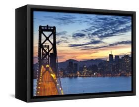 The Bay Bridge from Treasure Island in San Francisco, California, USA-Chuck Haney-Framed Stretched Canvas