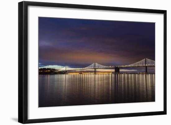 The Bay Bridge Reflects at Dawn in San Francisco, California, Usa-Chuck Haney-Framed Photographic Print