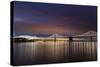 The Bay Bridge Reflects at Dawn in San Francisco, California, Usa-Chuck Haney-Stretched Canvas