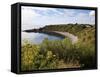 The Bay from the Clifftop at Catterline, Aberdeenshire, Scotland, United Kingdom, Europe-Mark Sunderland-Framed Stretched Canvas