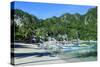 The Bay of El Nido with Outrigger Boats, Bacuit Archipelago, Palawan, Philippines-Michael Runkel-Stretched Canvas