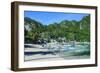 The Bay of El Nido with Outrigger Boats, Bacuit Archipelago, Palawan, Philippines-Michael Runkel-Framed Photographic Print