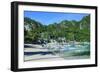 The Bay of El Nido with Outrigger Boats, Bacuit Archipelago, Palawan, Philippines-Michael Runkel-Framed Photographic Print