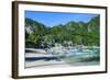 The Bay of El Nido with Outrigger Boats, Bacuit Archipelago, Palawan, Philippines-Michael Runkel-Framed Photographic Print