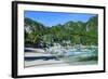 The Bay of El Nido with Outrigger Boats, Bacuit Archipelago, Palawan, Philippines-Michael Runkel-Framed Photographic Print