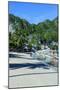 The Bay of El Nido with Outrigger Boats, Bacuit Archipelago, Palawan, Philippines-Michael Runkel-Mounted Photographic Print