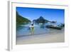 The Bay of El Nido with Outrigger Boats, Bacuit Archipelago, Palawan, Philippines-Michael Runkel-Framed Photographic Print