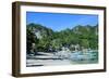 The Bay of El Nido with Outrigger Boats, Bacuit Archipelago, Palawan, Philippines-Michael Runkel-Framed Photographic Print