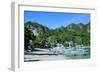 The Bay of El Nido with Outrigger Boats, Bacuit Archipelago, Palawan, Philippines-Michael Runkel-Framed Photographic Print