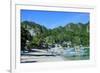 The Bay of El Nido with Outrigger Boats, Bacuit Archipelago, Palawan, Philippines-Michael Runkel-Framed Photographic Print