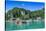 The Bay of El Nido with Outrigger Boats, Bacuit Archipelago, Palawan, Philippines-Michael Runkel-Stretched Canvas