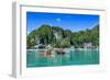 The Bay of El Nido with Outrigger Boats, Bacuit Archipelago, Palawan, Philippines-Michael Runkel-Framed Photographic Print