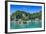 The Bay of El Nido with Outrigger Boats, Bacuit Archipelago, Palawan, Philippines-Michael Runkel-Framed Photographic Print