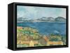 The Bay of Marseilles, Seen from L'Estaque-Paul Cézanne-Framed Stretched Canvas