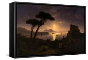 The Bay of Naples at Moonlit Night, 1842-Ivan Konstantinovich Aivazovsky-Framed Stretched Canvas