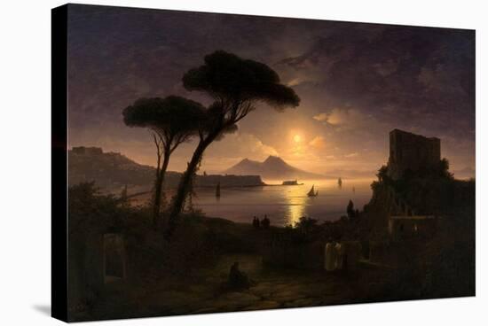 The Bay of Naples at Moonlit Night, 1842-Ivan Konstantinovich Aivazovsky-Stretched Canvas