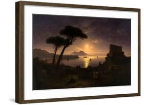 The Bay of Naples at Moonlit Night, 1842-Ivan Konstantinovich Aivazovsky-Framed Giclee Print