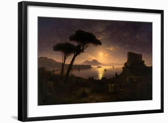 The Bay of Naples at Moonlit Night, 1842-Ivan Konstantinovich Aivazovsky-Framed Giclee Print