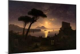 The Bay of Naples at Moonlit Night, 1842-Ivan Konstantinovich Aivazovsky-Mounted Giclee Print