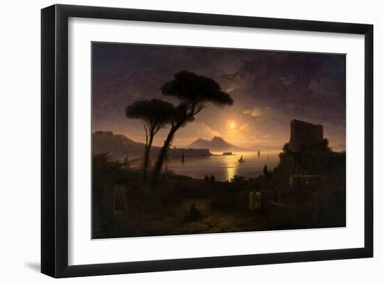 The Bay of Naples at Moonlit Night, 1842-Ivan Konstantinovich Aivazovsky-Framed Giclee Print