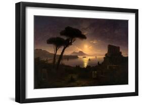 The Bay of Naples at Moonlit Night, 1842-Ivan Konstantinovich Aivazovsky-Framed Giclee Print