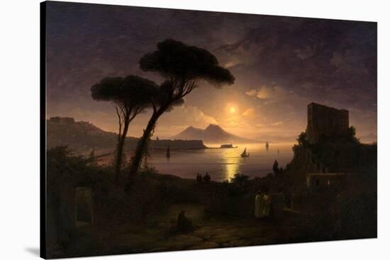 The Bay of Naples at Moonlit Night, 1842-Ivan Konstantinovich Aivazovsky-Stretched Canvas
