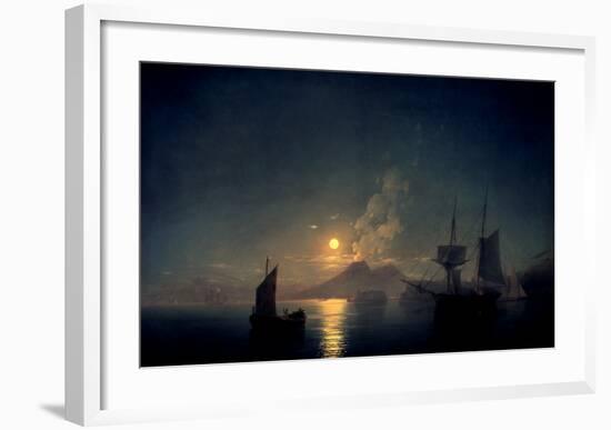 The Bay of Naples by Moonlight, 1842-Ivan Aywasovsky-Framed Art Print