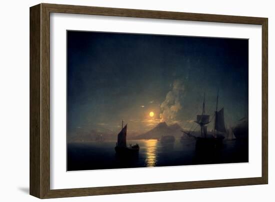 The Bay of Naples by Moonlight, 1842-Ivan Konstantinovich Aivazovsky-Framed Art Print