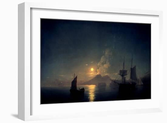 The Bay of Naples by Moonlight, 1842-Ivan Konstantinovich Aivazovsky-Framed Art Print