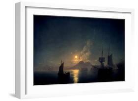 The Bay of Naples by Moonlight, 1842-Ivan Konstantinovich Aivazovsky-Framed Art Print