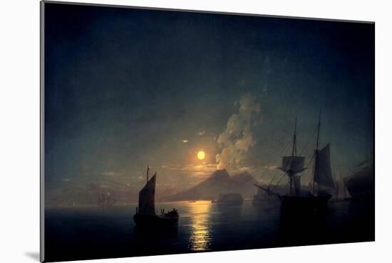 The Bay of Naples by Moonlight, 1842-Ivan Konstantinovich Aivazovsky-Mounted Art Print