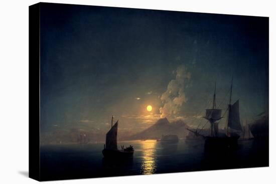 The Bay of Naples by Moonlight, 1842-Ivan Konstantinovich Aivazovsky-Stretched Canvas