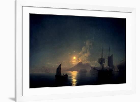 The Bay of Naples by Moonlight, 1842-Ivan Konstantinovich Aivazovsky-Framed Premium Giclee Print