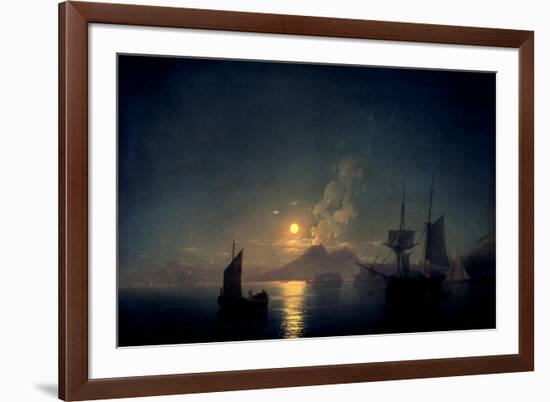 The Bay of Naples by Moonlight, 1842-Ivan Konstantinovich Aivazovsky-Framed Premium Giclee Print