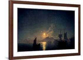 The Bay of Naples by Moonlight, 1842-Ivan Konstantinovich Aivazovsky-Framed Premium Giclee Print