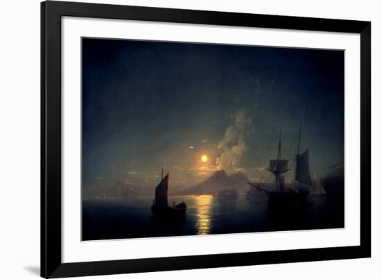 The Bay of Naples by Moonlight, 1842-Ivan Konstantinovich Aivazovsky-Framed Premium Giclee Print