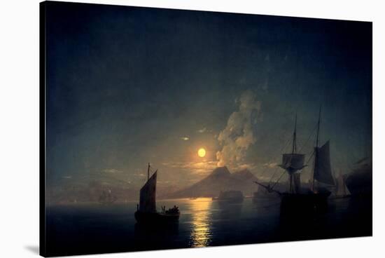 The Bay of Naples by Moonlight, 1842-Ivan Konstantinovich Aivazovsky-Stretched Canvas