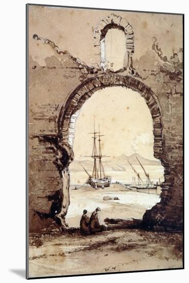 The Bay of Naples from Posillipo-Giacinto Gigante-Mounted Giclee Print