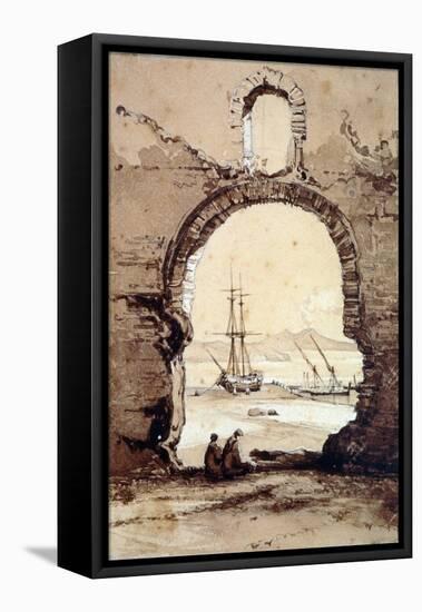 The Bay of Naples from Posillipo-Giacinto Gigante-Framed Stretched Canvas