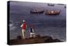 The Bay of Naples Near Santa Lucia Showing the Naval Fleets Returning from Algiers-Jacob Philipp Hackert-Stretched Canvas