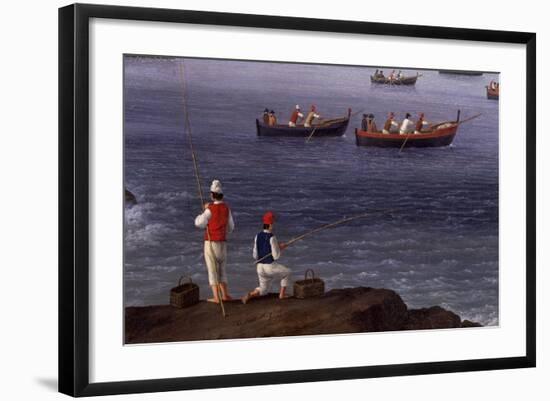 The Bay of Naples Near Santa Lucia Showing the Naval Fleets Returning from Algiers-Jacob Philipp Hackert-Framed Giclee Print