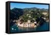 The Bay of Portofino Seen from Castello Brown, Genova (Genoa), Liguria, Italy, Europe-Carlo Morucchio-Framed Stretched Canvas