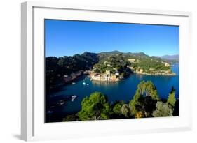 The Bay of Portofino Seen from Castello Brown, Genova (Genoa), Liguria, Italy, Europe-Carlo Morucchio-Framed Photographic Print