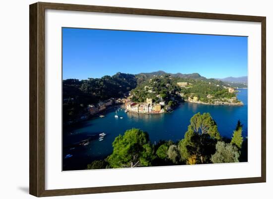 The Bay of Portofino Seen from Castello Brown, Genova (Genoa), Liguria, Italy, Europe-Carlo Morucchio-Framed Photographic Print