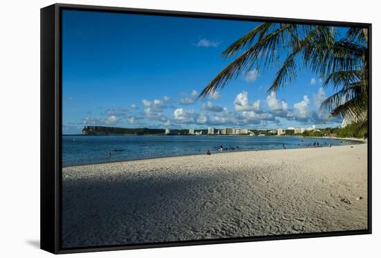 The Bay of Tamuning with its Hotel Resorts in Guam, Us Territory, Central Pacific, Pacific-Michael Runkel-Framed Stretched Canvas